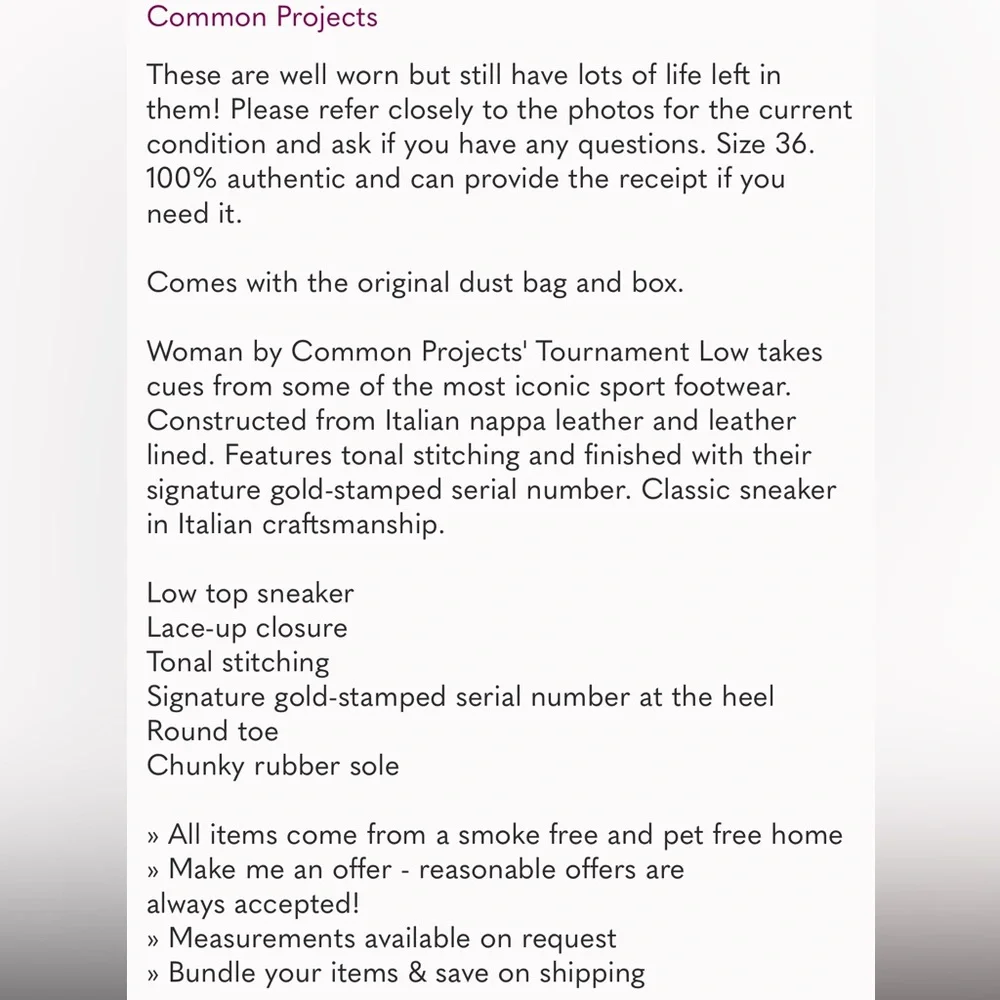 Common Projects Tournament Low in White - Picture 12 of 12